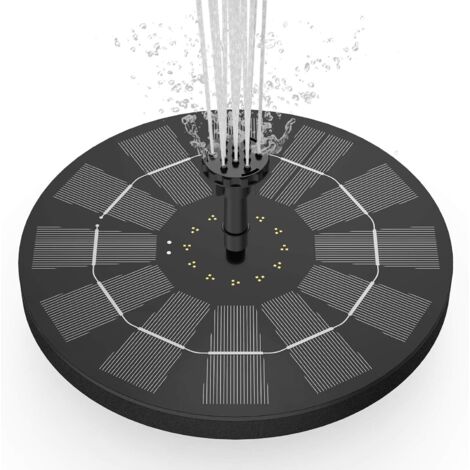 Fontaine solaire avec panneau solaire de 3,5 W, pompe de bassin solaire, pompe à eau à batterie intégrée de 1200 mAh pour Bain d'oiseaux Etang Jardin. A (1/3)
