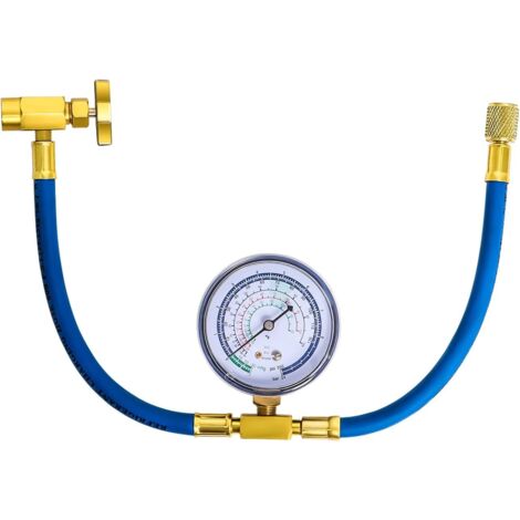 R134a Refrigerant Charging Hose to Refrigerator, AC Recharge Hose, Can Tap with Gauge - R134a Can to R-12/R-22 port (1/5)