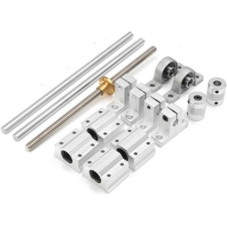 T8 Vis Sans Fin 8-400mm Bricolage Optique Guide Rail Roulement Siège Guide Linéaire Arbre