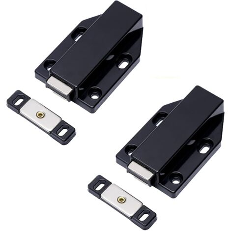 Fermeture Push to Open Aimant Loquet Magnetique Verrou Poussoir Porte 4 Pièces Amortisseur Porte Placard Push Open pour Armoire Tiroir Systeme Noir (1/5)