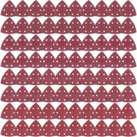 80 feuilles de papier de verre triangulaire Bcc, grain 60/80/120/240, pour le ponçage et le polissage (1/5)