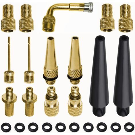 Adaptateur de pompe à vélo, adaptateur de valve pour pompe à pneu de vélo AV DV SV, avec adaptateur de compresseur de tête de gonflage (25 pièces) (1/5)