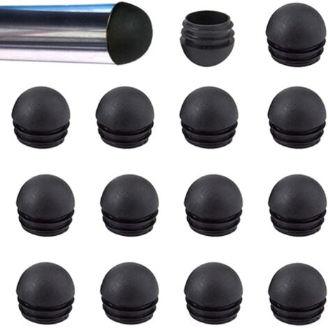 18 Pièces - Toutes Tailles - Inserts Bombés en Tube Rond Embouts Bouchons Bouchons pour Pieds de Meubles de Chaise de Table (32mm) (1/4)