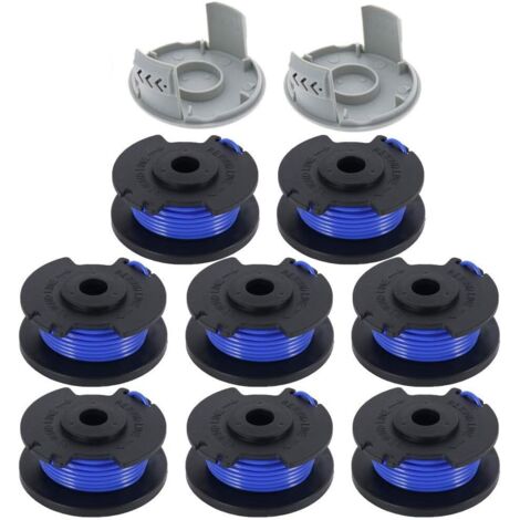 8 bobines de Fil de Rechange pour débroussailleuse 0,065" 18V 24V 40V Compatible Ryobi One+ AC14RL3A, String Autofeed 522994001 Capuchon pour débroussailleuse sans Fil 3,44m 8 bobines + 2 Capuchons (1/5)