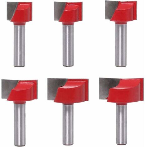 Nettoyage des embouts de routeur inférieurs Fraise à bois tige 8mm fraise 8mm tige affleurante garniture charnière mortaise modèle 6pcs / ensemble (1/5)