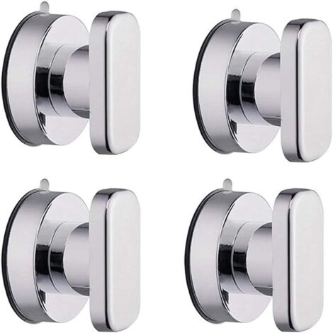 Miroirs de tiroir à ventouses puissantes, carreaux de verre, poignées murales, poignées de porte de salle de bain en verre pour WC, coussinets et boutons absorbants (4 pièces) (1/5)