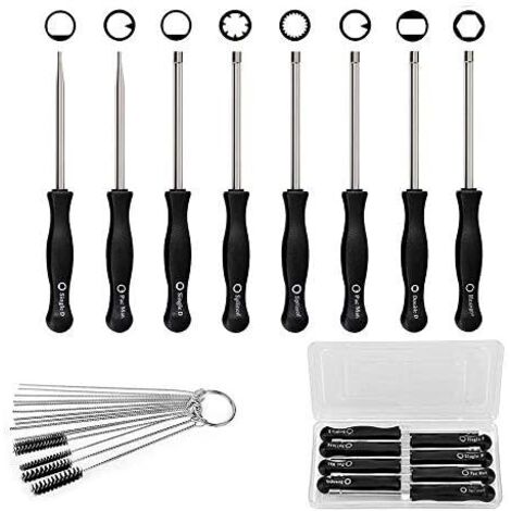 8 Pcs Tournevis de Réglage de Carburateur ToWinle Tournevis pour Carburateur Nettoyage Moteur Réparation Convient à La Plupart des Moteurs de 2 Cycles (8 pcs tournevis avec boîte&aiguille) (1/5)