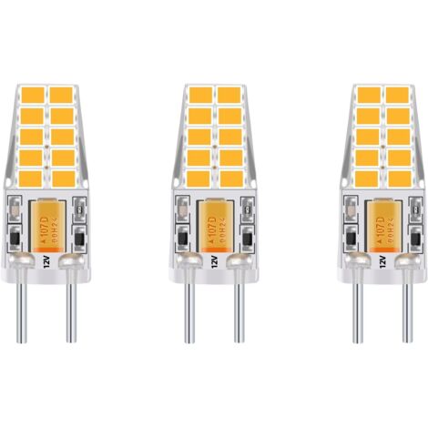 3-PCS 3W 12V G6.35 LED Ampoule Culot T3 / T4 / T5 G6.35 / GY6.35 Base Blanc chaud 3000K Remplacement de 30W Ampoule Halogène pour l’Éclairage Sous-Cabinet Lumière Lampe de Bureau (1/5)