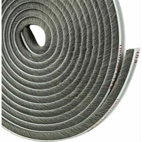 Ikodm – Joint brosse adhésif pour porte coulissante – Isolation anti froid et poussière – Longueur 4,9m, largeur 5mm, épaisseur 9mm – Couleur grise (1/5)