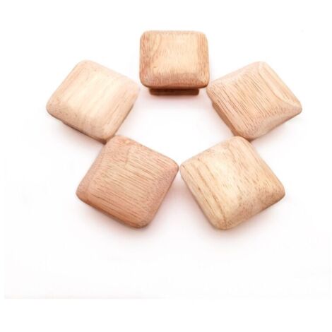 10 Pièces Carré Bois Boutons En Bois Cabinet Poignées Armoire Pull Boutons de Commode Placard Meubles Poignées Hardware (1/5)