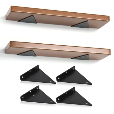 4pcs Support Etagere Triangle, 14CM Supports D'étagère Flottant en Fer, Support Étagère Mural en Métal Pour Étagères Ouvertes de Bricolage (1/5)