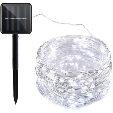 Guirlande Solaire Exterieur, 22m 200 LED Guirlande Lumineuse Exterieure Solaire Étanche 8 Modes, Solaire Guirlande Guinguette Exterieur pour Jardin Terrasse Maison Fête Noël(Lumière blanche) (1/5)