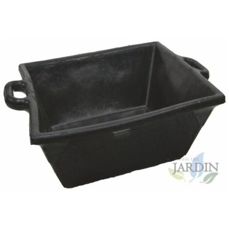 Bac à Mortier Béton en Caoutchouc Naturel Noir - Auge de Maçon Sans Poignée 16 litres 48x32 cm, Outillage Maçonnerie/Chantier