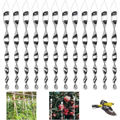 Répulsif pour oiseaux, répulsif pour oiseaux répulsif pour oiseaux répulsif pour oiseaux en spirale éclairage en spirale réfléchissant à 360 degrés pour balcon arbre fruitier potager jardin (12 pièces (1/5)
