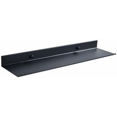 Tablette de salle de bain, Noir Salle De Bains Étagère En Aluminium Économie D'espace Flottant Étagères Rack De Stockage Dressing Table Plateau Mural (1/5)