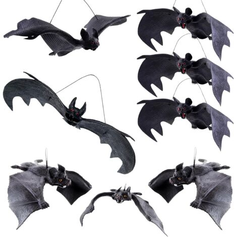 8 Pièces Chauve Souris Halloween, 3D Chauve Souris À Suspendre Decoration Halloween Exterieur Interieur, Effrayante Halloween Decoration Maison Fenetre Porte Jardin Arbre (1/5)