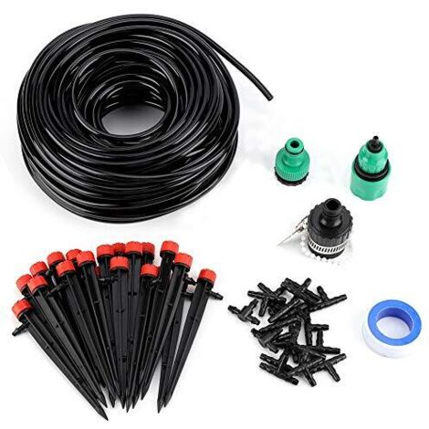 Tuyau Goutte à Goutte 4/7, Micro Irrigation Goutte à Goutte Kit Arrosage Automatique, Kit Irrigation Goutte à Goutte pour Jardin, Pelouse Plante Paysage Potager et Serre, 25M (1/5)