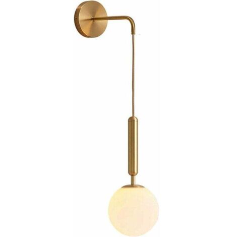 Treetalk – Applique murale moderne E27 en verre cristal – Support métal robuste – Hauteur réglable 45-100 cm – Éclairage intérieur minimaliste (1/5)