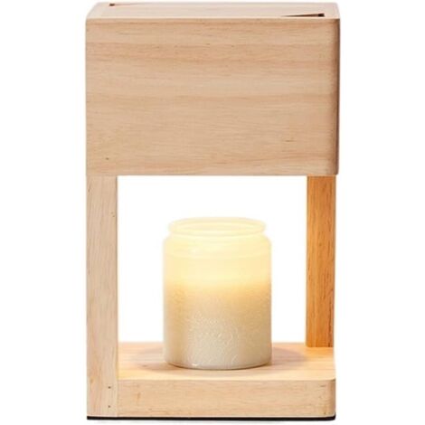 Brûleur de cire fondue Chauffe-bougie à intensité variable, conception semi-ouverte chauffe-bougie en bois brûleur d'arôme lampe à parfum chauffe-bougie parfumée fondeur for spa, maison pour le salon (1/5)