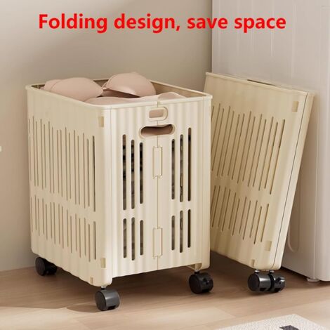 – Panier à linge pliable grande capacité – Design ventilé pour circulation d'air – Poignées latérales pour transport facile – Pour rangement vêtements (1/5)