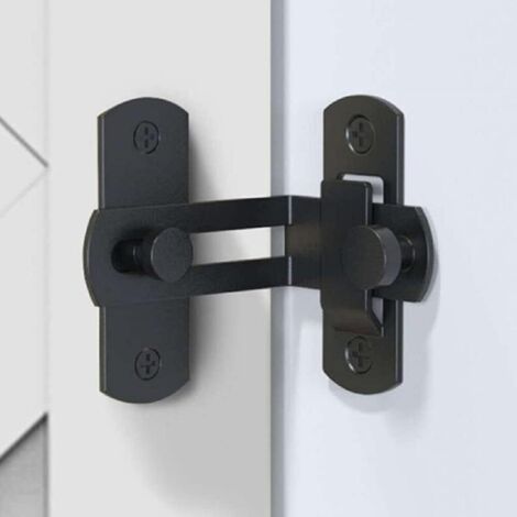 Verrou de porte rabattable à 90 degrés Boulon Porte de grange Serrure à angle droit Boucle de porte incurvée (1/5)