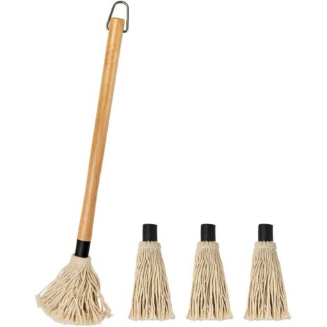 Brosse pour barbecue, brosse de cuisine pour sauce barbecue, avec 3 têtes de rechange supplémentaires (1/5)