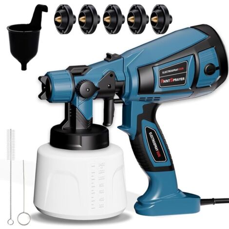 800W Pistolet à Peinture, HVLP Pistolet Peinture Electrique avec Réservoir 1400ML, Pulvérisateurs de Peinture pour Clôture avec 5 Buses et 3 Motifs pour Armoires, Abri de Jardin, Plafonds, Clôtures (1/5)