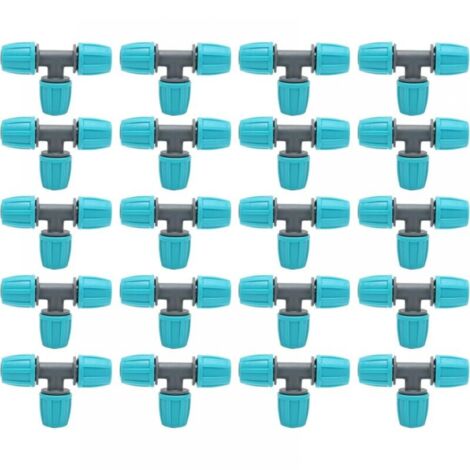 20pcs Raccords en T Barbelé, 16mm Raccords de Tuyau Barbelé Raccords D'irrigation Goutte à Goutte Connecteurs en T de Tube Adaptateur 3 Voies Joints de Tuyau d'eau (1/5)