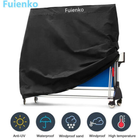 Housse de Protection pour Table de Ping-Pong 210D Oxford 165x70x185cm Noir (1/4)