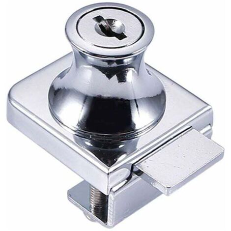 Serrure de porte en verre à espace complet – Serrure en acier, serrure d'écran en verre, serrure de porte, serrure de vitrine – Convient pour portes en verre de 5 à 8 mm avec 2 embouts (1/5)