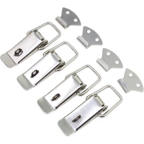 Ensemble de 4 loquets à bascule à ressort en acier inoxydable pour portes d'armoires, fenêtres, meubles (1/5)