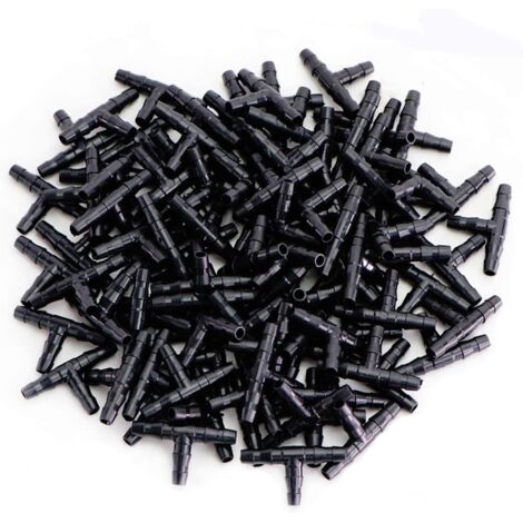 Irrigation de Pelouse 4/7mm Raccord Connecteur Goutte à Goutte, 100Pièces(T Raccord Connecteur) H221 (1/5)