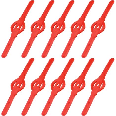 Lames de rechange pour tondeuse à gazon sans fil (24 pièces) - Coupe-bordures en plastique - Outils de jardinage (rouge) (1/5)