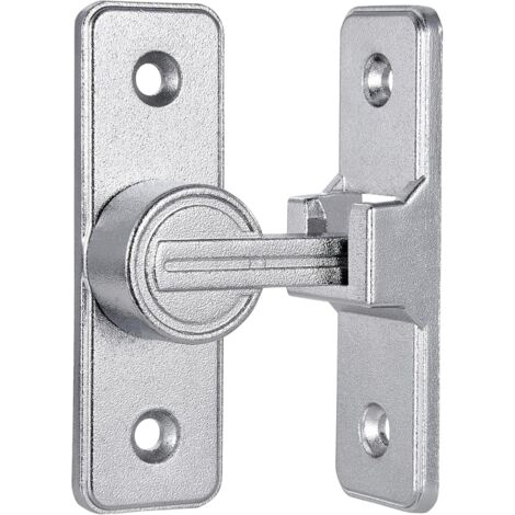 Serrure de porte intérieure coulissante argentée, serrure de porte rotative à 90°, serrure antivol de porte et de fenêtre (1/4)