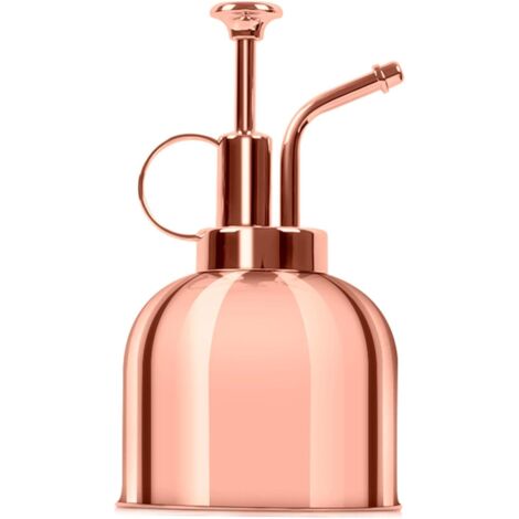 Arrosoir en métal de 300 ml, arrosoir en laiton de style vintage, arroseur pour plantes d'intérieur et d'extérieur (or rose) (1/5)