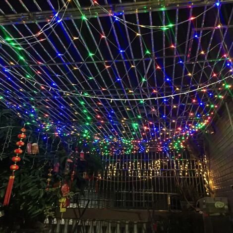 Maille lumineuse LED avec 8 modes d'éclairage IP44 étanche Saint Garden Wedding Party RGB 3x2M (1/5)