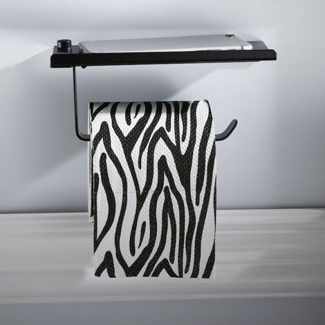 Style européen salle de bains ménage toilette noir porte-serviettes en papier porte-papier boîte à papier espace aluminium papier support pour téléphone (1/5)