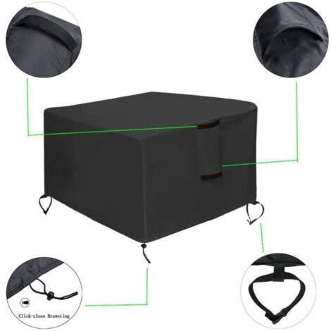 Housse de protection pour foyer extérieur Oxford 420D, carrée, imperméable, anti-UV, pour barbecue (76 x 76 x 63 cm) (1/5)