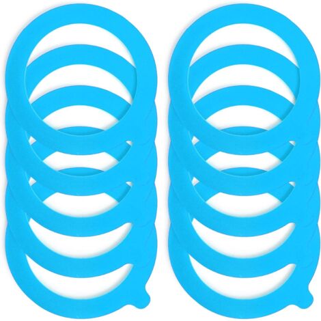 Bocaux en verre avec joints en caoutchouc (lot de 10) - 70 x 95 mm (bleu) (1/5)