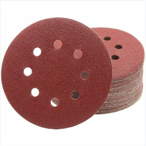 Disques Abrasifs Professionnels │ 50 pièces │ 8 trous │ Ø 125 mm │ grain 80 │ pour ponceuses orbitales aléatoires │ Feuilles Abrasives │ Papier Abrasif(P80) (1/5)