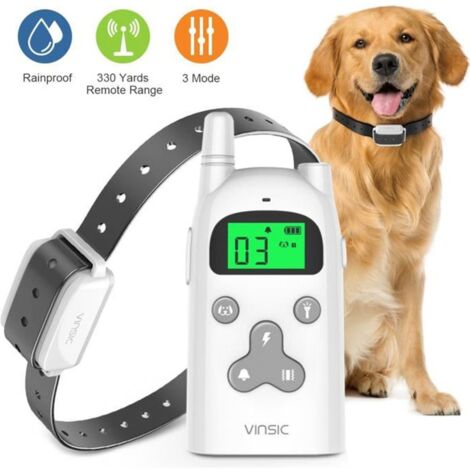 Collier De Dressage pour Chien, Colier Anti Aboiment Chien avec Télécommande et Ecran LCD 5 niveux de Vibration Choc Electrique Bip (1/4)