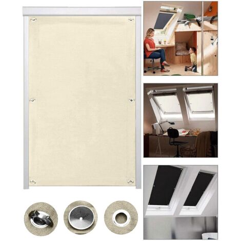 Rideau à ventouses isolantes pour fenêtres de toit à réflecteur solaire 60 x 120 cm, Beige (1/5)