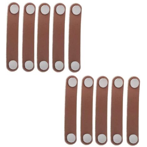 Lot de 10 poignées de porte de tiroir rétro en cuir de 96 mm / boutons / poignées / pour armoire, porte-documents, valise, cave à vin, boîte en bois, boîte cadeau, boîte à chaussures, accessoires de m (1/5)