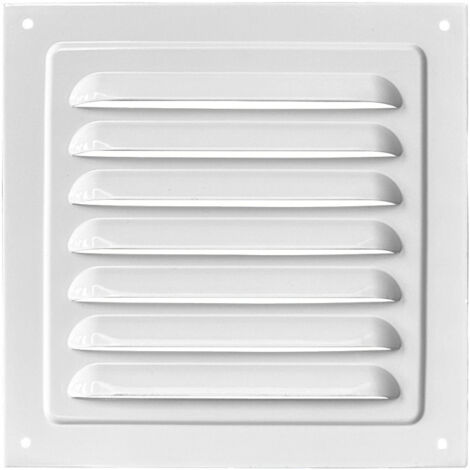 Grille d'aération carrée en alliage d'aluminium blanc de 108 mm (diamètre intérieur) avec maille en fibre, 150 mm (diamètre extérieur) (1/4)