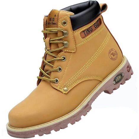 Treetalk – Bottes de sécurité à embout d'acier imperméables – Cuir résistant – Semelle PU antistatique – Pointure 44 EU – Pour environnements de travail exigeants (1/5)