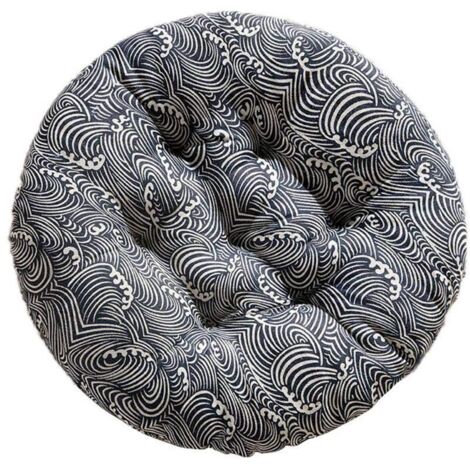 Coussin rond chaise coussin siège tatami restaurant canapé dossier tabouret sol épaissi oreiller coton lin 50X50cm (1/5)