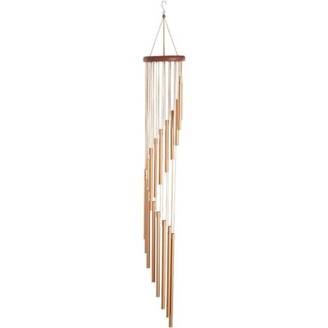 Carillon Éolien Extérieur, Carillon À Vent De Jardin, avec 18 Tubes en Alliage D'aluminium, Musical Wind Chimes, Ornement (Doré) (1/5)