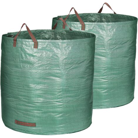 2x Sac de jardin avec poignées de transport - Sac à déchets de jardin pliable - 80cm100cm Poubelle pliante indéchirable pour feuilles et déchets verts (500 l - 2 pièces) (1/5)