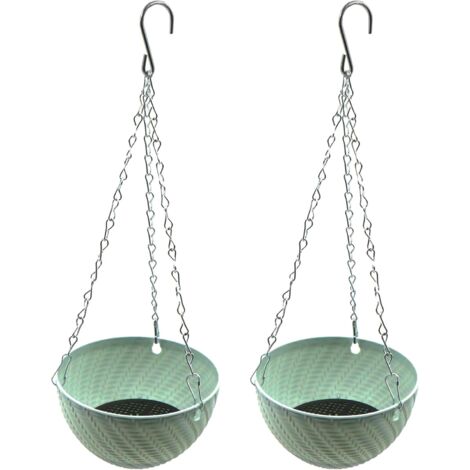 Étagère d'extérieur - 2 pots de fleurs suspendus - 15 × 8,5 cm, bleu 2 pièces (1/5)