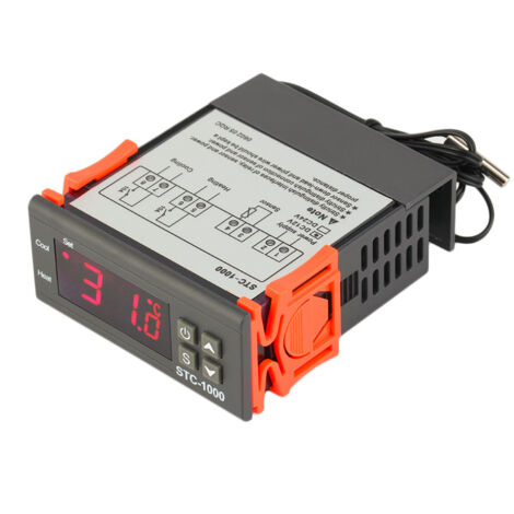 STC-1000 Regulateur de Temperature Numérique avec étanche Sonde 220V, Thermostat Double Relai, Refroidissement et Chauffage (1/5)